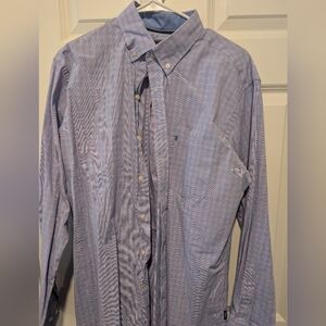Izod Light Blue and Pink Striped Button-Down Shirt